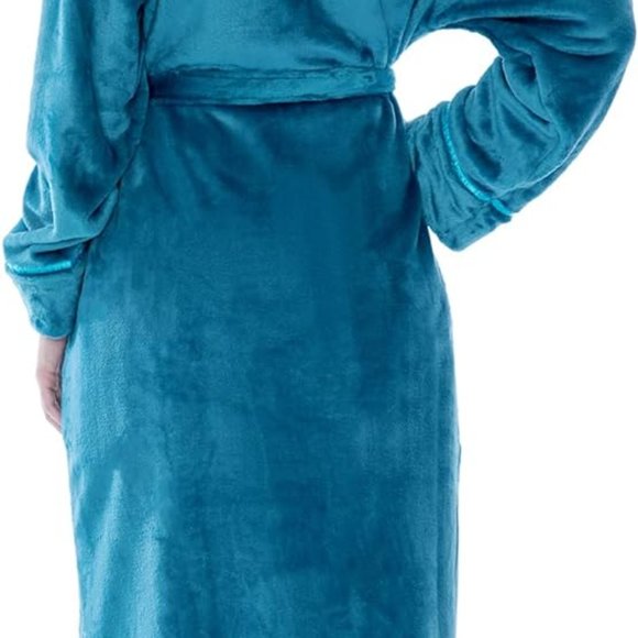 Fleece Robe For Women,‎ Plush Warm Bathrobe Womens, Fluffy Soft Spa Long Robe - Picture 5 of 7